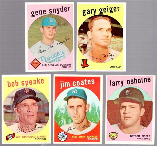 1959 Topps Bb- 5 Diff Hi#s