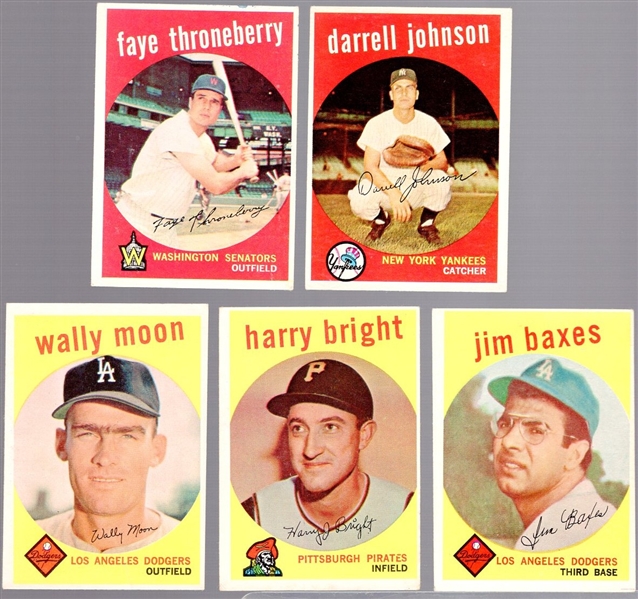 1959 Topps Bb- 5 Diff Hi#s