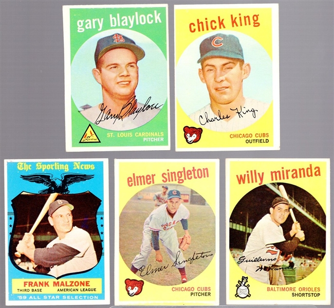 1959 Topps Bb- 5 Diff Hi#s