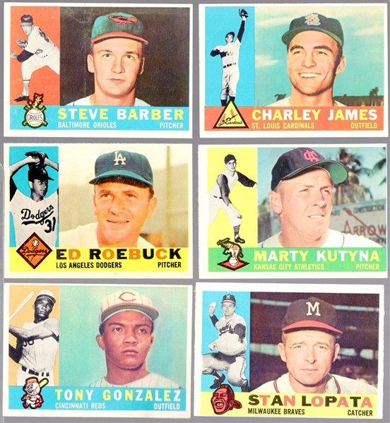 1960 Topps Bb- 6 Diff Hi#s