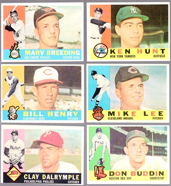 1960 Topps Bb- 6 Diff Hi#s