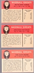 1961 Fleer Bb Greats- 3 Diff