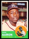 1963 Topps Baseball- #390 Hank Aaron, Braves