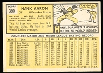 1963 Topps Baseball- #390 Hank Aaron, Braves