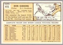 1963 Topps Baseball- #415 Bob Gibson, Cardinals