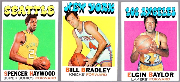 1971-72 Topps Bskbl.- 3 Diff. Cards