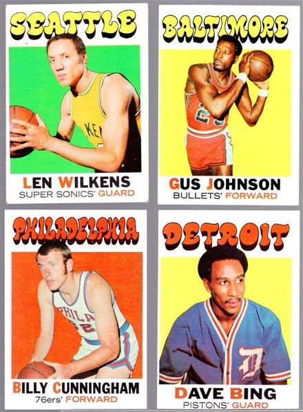 1971-72 Topps Bskbl.- 4 Diff. Cards