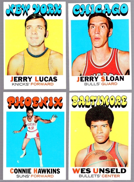 1971-72 Topps Bskbl.- 4 Diff. Cards