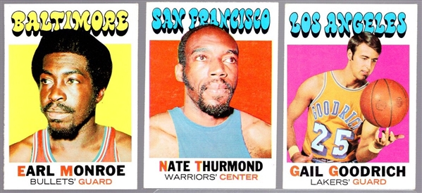 1971-72 Topps Bskbl.- 3 Diff. Cards
