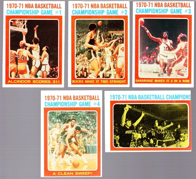 1971-72 Topps Bskbl.- 5 Diff. Championship Series Cards