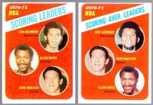 1971-72 Topps Bskbl.- 2 Diff. NBA Leader Cards