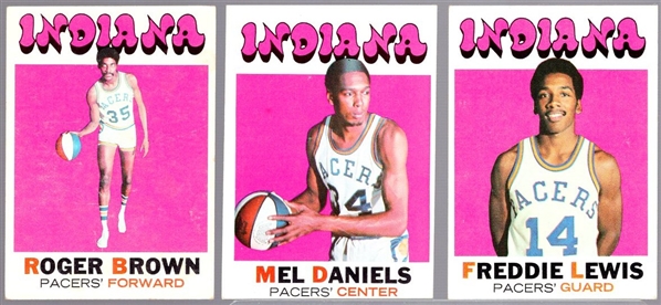 1971-72 Topps Bskbl.- 3 Diff. Indiana Pacers RCs