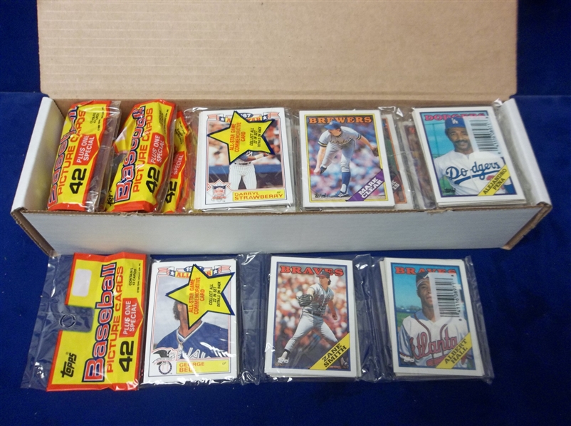 1988 Topps Baseball- 10 Unopened Closeout Miswrap Rack Packs