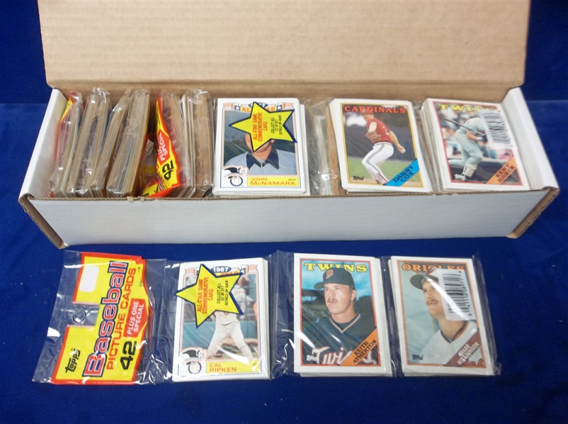 1988 Topps Baseball- 10 Unopened Closeout Miswrap Rack Packs