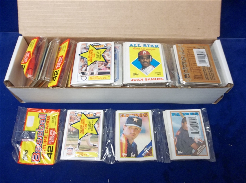 1988 Topps Baseball- 10 Unopened Closeout Miswrap Rack Packs