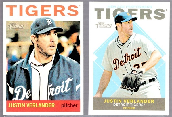 2013 Topps Heritage Bsbl.- 2 Diff. Justin Verlander Cards