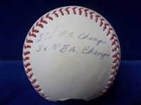 Autographed Gene Conley Official MLB Baseball with Multiple Inscriptions