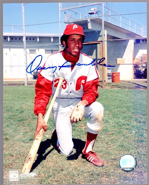 Autographed Oscar Gamble Philadelphia Phillies MLB Color 8" x 10" Photo
