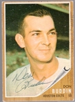 Autographed 1962 Topps Bb #332 Don Buddin, Colt .45's