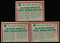 1975 Topps Bb- #7 Ryan/ Bosman/ Busby HL- 3 Cards