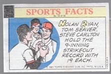 1981 Topps Thirst Break MLB Comic #10 S. Carlton/ T. Seaver/ N. Ryan