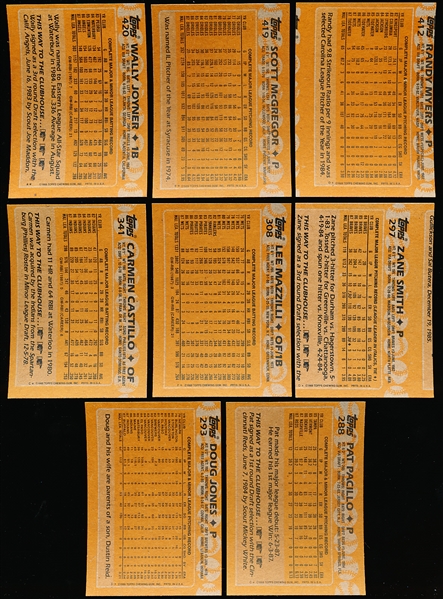 1988 Topps Bb- 11 Asst. Blank Front Cards