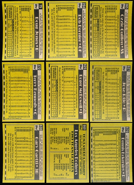 1990 Topps Bb- 47 Diff. Blank Front Cards