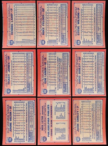 1991 Topps Bb- 36 Diff. Blank Front Cards