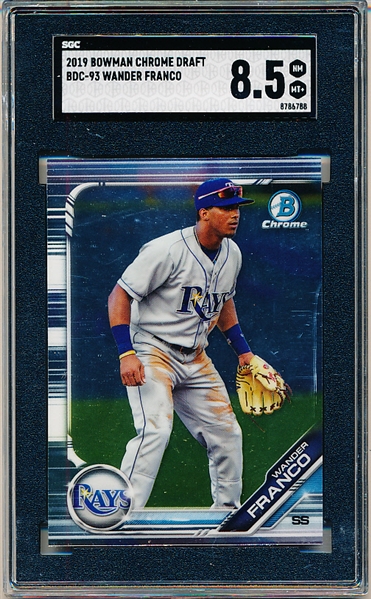 2019 Bowman Chrome Draft Bb- #BDC-93 Wander Franco, Rays- SGC 8.5 (NM-MT+).