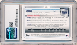 2020 Bowman Bb Prospects- “Camo- #BP1 Wander Franco- CSG Graded Mint 9.
