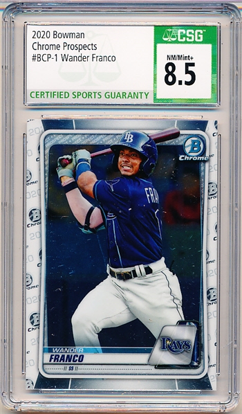 2020 Bowman Chrome Prospects Bb- #BCP-1 Wander Franco- CSG Graded NM/Mint+ 8.5.