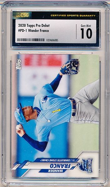2020 Topps Pro Debut Bb- #PD-1 Wander Franco- CSG Graded Gem Mint 10.