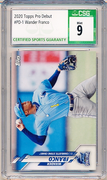 2020 Topps Pro Debut Bb- #PD-1 Wander Franco- CSG Graded Mint 9.
