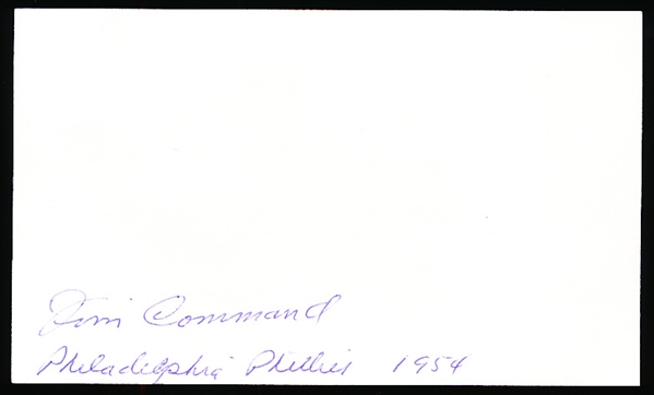 Autographed Jim Command 3x5" Card
