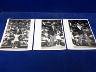 1990 Series of 3 Chicago Sun Times Accredited Ernie Banks Throwing Out First Pitch 8x10 Photos with Granddaughter