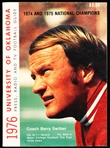 1976 University of Oklahoma Media Guide- Barry Switzer Cover