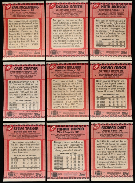 1990 Topps Football- 75 Diff. Blank Front Cards