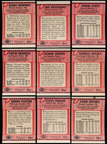 1990 Topps Football- 95 Asst. Blank Front Cards