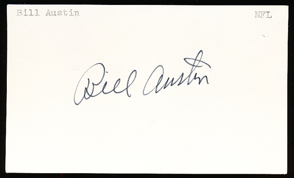 Autographed Bill Austin 3x5" Card