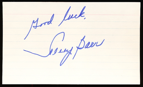 Autographed Terry Barr 3x5" Card