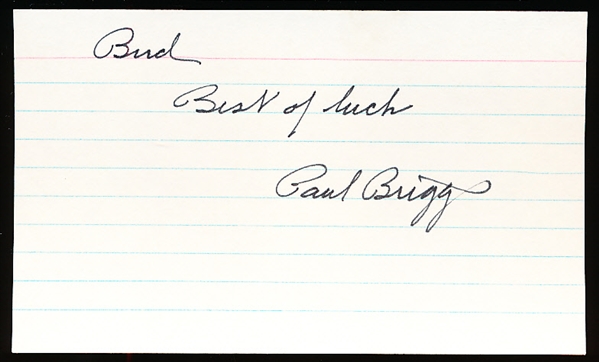 Autographed Paul Briggs 3x5" Card