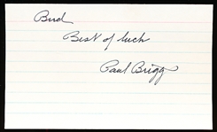 Autographed Paul Briggs 3x5 Card