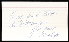 Autographed Russ Craft 3x5 Card
