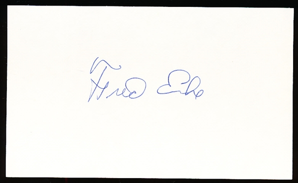 Autographed Fred Enke 3x5" Card