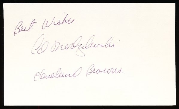 Autographed & Inscribed Ed Modzelewski 3x5" Card