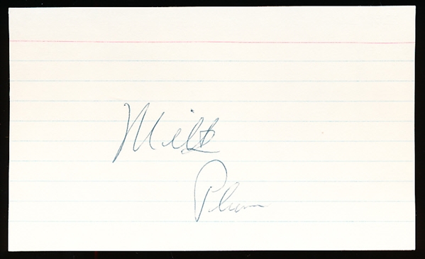 Autographed Milt Plum 3x5" Card