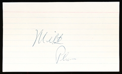 Autographed Milt Plum 3x5 Card
