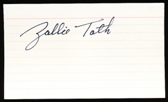 Autographed Zollie Toth 3x5 Card
