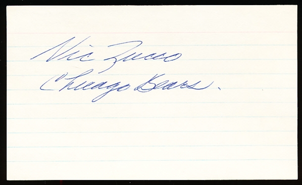 Autographed & Inscribed Vic Zucco 3x5" Card