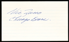 Autographed & Inscribed Vic Zucco 3x5 Card
